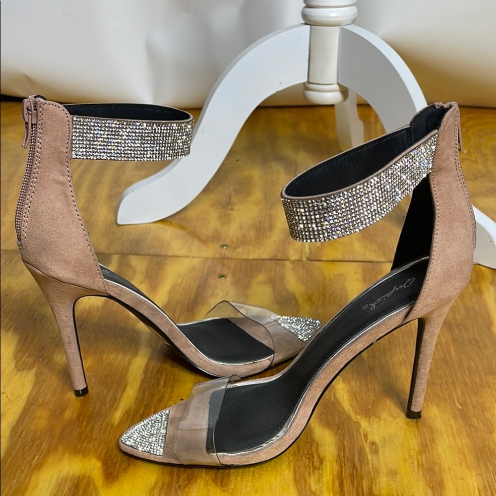 Elegant Rhinestone-Embellished Heels